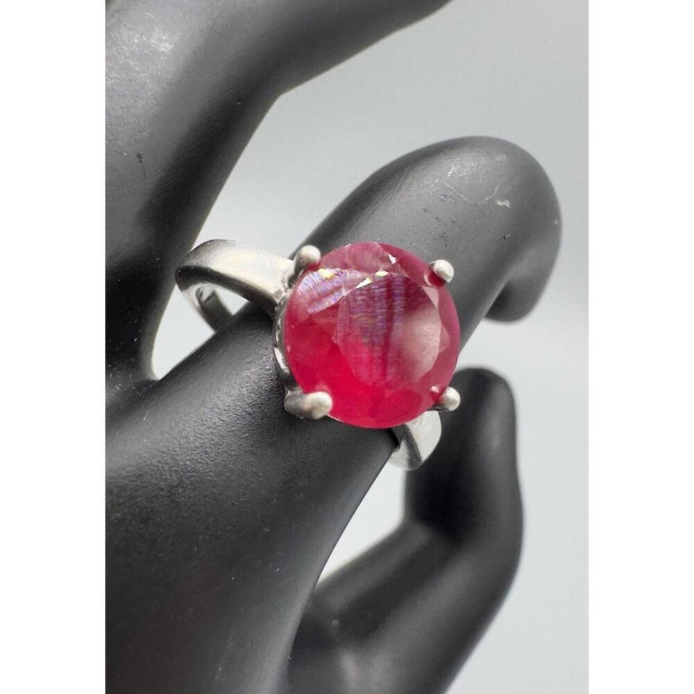 Stunning Red Ruby Sterling Silver 925 Tryzub Coat… - image 2